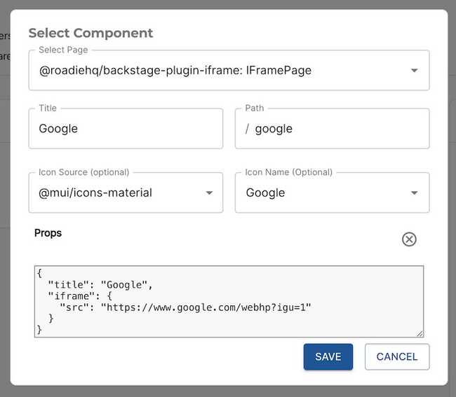 Configuring an iFrame for Google search