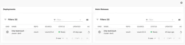 Two cards from Flux plugin displaying information