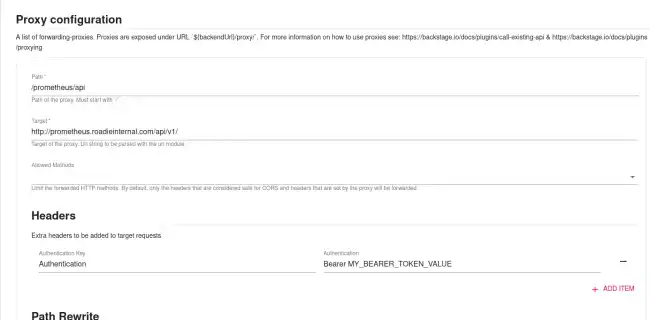 Prometheus proxy configuration