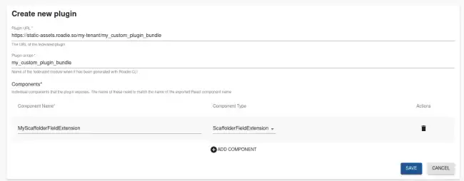 Custom plugin registration form